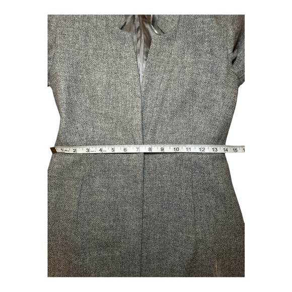 Zara Wool Frock Coat XS Gray Marl Inverted Lapel Winter Fall Overcoat Jacket - Picture 16 of 16